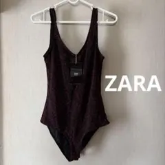 新品 ZARA ボディスーツ ラメ ブラック系のサムネイル