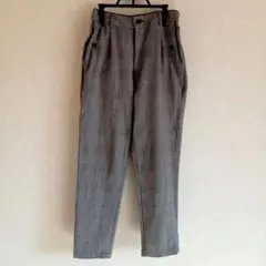 ANTGAUGE グレー系チェック テーパードパンツ Lサイズ 裏起毛