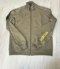 アディダス トラックジャケット M カーキグリーン系 ジップアップ 長袖