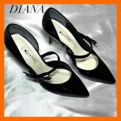 【新品未使用】ダイアナ メリージェーンパンプス 黒エナメル ブラック24上品
