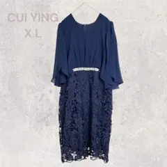 新品タグ　オケージョンドレス レース お呼ばれドレス　パーティ　大きいサイズ