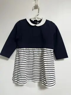 PETIT BATEAU ネイビー ストライプ ワンピース 86cm