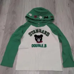 ミキハウスダブルビー　長袖カットソー　フード付　120