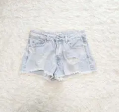 ストラディバリウス　ライトブルー ダメージ加工 ショートパンツ