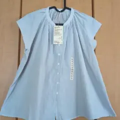 cocoa様専用 無印良品フレンチスリーブブラウス S ライトグレー