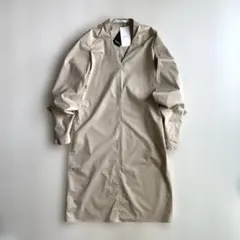 1666 タグ付き ソージュ バンドカラー シャツワンピース ベージュ F