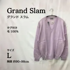 【新品タグ付】マンシングウェア グランドスラム ウール100 ニット L 日本製のサムネイル