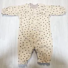 【美品】ハート柄 ベビー服 70cm ロンパース カバーオール コーディロイ