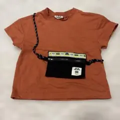 電車デザイン ポケット付きTシャツ