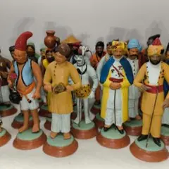 陶器Dolls 古代中国の多彩な楽器を持つ陶器製美人女性像8体Set