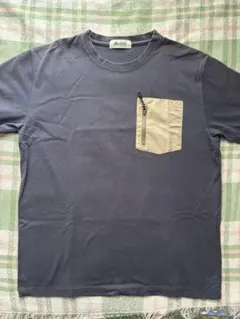 LOGOS Tシャツ ジップポケット付き ネイビー Lのサムネイル
