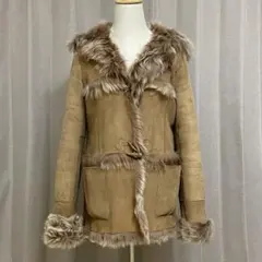 バナナリパブリック　ムートンコート　ラムレザー　ブラウン　FA-252共