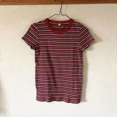 UNIQLO リブTシャツ　ストライプ⭐︎Mサイズ
