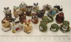陶器 CE-02 ２０個 開運 ミニふくろう ミミズク カエル 象 パンダ など