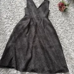 COCOMOMO ジャンパースカート Vネック ノースリーブ ロングワンピース