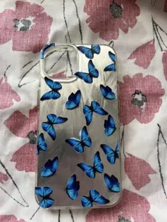 青い蝶デザインのiPhoneケース