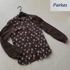 美品 parks ウェルベック 刺繍 ドット チビ襟 ブラウスのサムネイル
