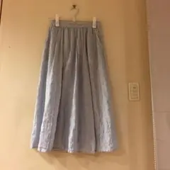 無地 フレンチリネンマキシスカート ブルーストライプ Sサイズ