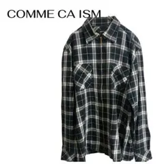 COMME CA ISM チェックシャツ　ジップアップ　メンズのサムネイル