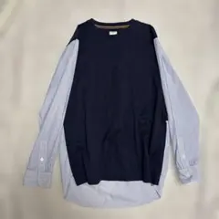 ポールスミス　長袖Tシャツ　ミックス　ネイビー　ストライプ