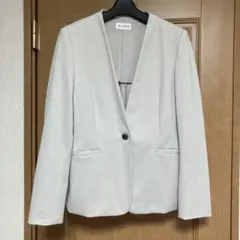 PLST ベージュ ノーカラージャケット Ｌサイズ