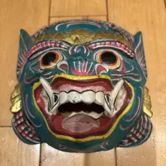 バリ島 木彫り 魔除け 面彫刻 ドラゴン獅子 仮面 壁掛け バリ島 木彫り 魔除け 面彫刻 ドラゴン獅子 仮面 壁掛け
