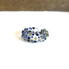Glass ear cuff, dot design, large ear cuff, borosilicate glass ear cuff.