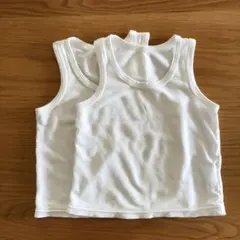 メッシュ　タンクトップ　白無地