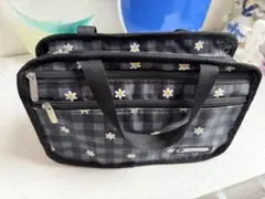 LeSportsac チェック柄花デザイン トートバッグ