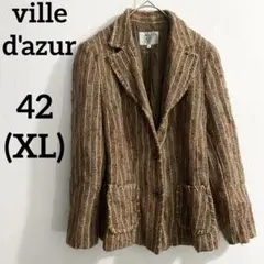 ville d'azur ツイードテーラードジャケット 42 XLのサムネイル