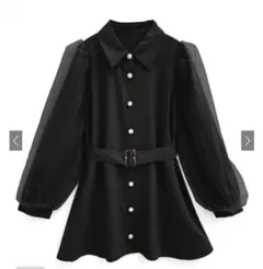 ベルト付きチュールドッキングミニワンピース GRL