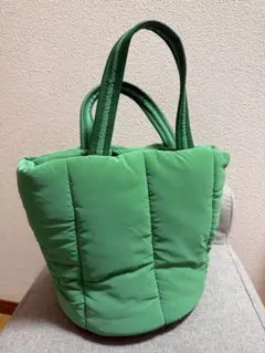 グリーン キルティング トートバッグ