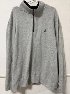 古着 NAUTICA グレー ハーフジップ トレーナー XXL