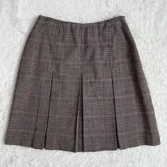 組曲　ひざ丈　タイトスカート　S チェック柄　ウール　KUMIKYOKU