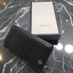 【最終値下げ•美品】GUCCI 二つ折り財布 インターロッキングG 黒　レザー 最終値下げ•美品】GUCCI 二つ折り財布 インターロッキングG 黒 レザー