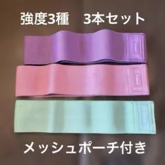 3本セット！ポーチ付！エクササイズバンド tumaz