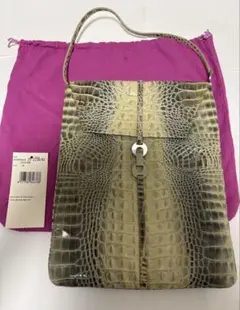 【未使用】Emanuel Ungaro クロコ型押し レザー バッグ イタリア製のサムネイル