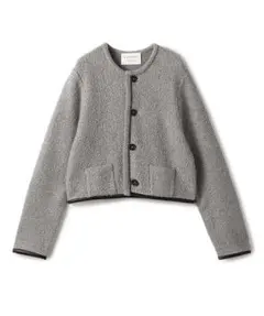 マカフィー MACPHEE パイピング クルーネックカーディガン グレー