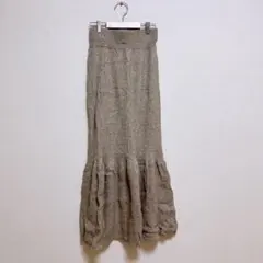 リブニット マーメイドスカート ベージュ ニットスカート