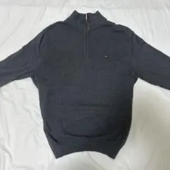 Tommy Hilfiger グレー ニットセーター ジップアップ