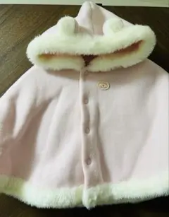 ミキハウス フリース ベビーポンチョ ピンク　70〜85