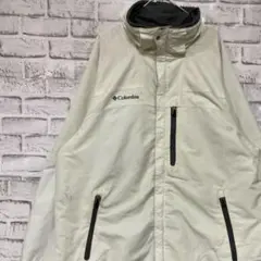 コロンビア　マウンテンパーカー　ホワイトM ロゴ刺繍アウトドア0120