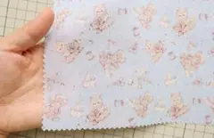 ドール服生地 ロリータ　60ローン　アニマル裁縫屋　くすみブルー