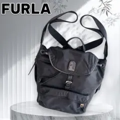 【美品】FURLA ３WAY リュック ショルダー 黒 ナイロン フルラのサムネイル