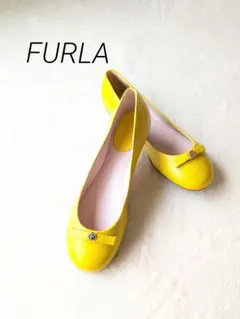 新品　FURLA フルラ イタリア製 レザーバレエシューズ 37　イエローのサムネイル