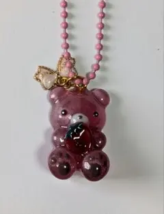 #660 キーホルダー ハンドメイド チャーム レジン くま