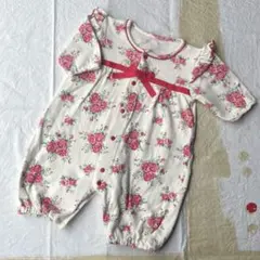 ベビー服／保育園着／ロンパース／花柄ロンパース／50-60