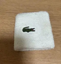 Lacoste ホワイト　リストバンド ロゴ刺繍