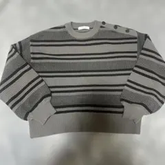 chocol raffine グレー ストライプ ニットセットアップ