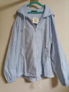 ストライプフード付きジャケット